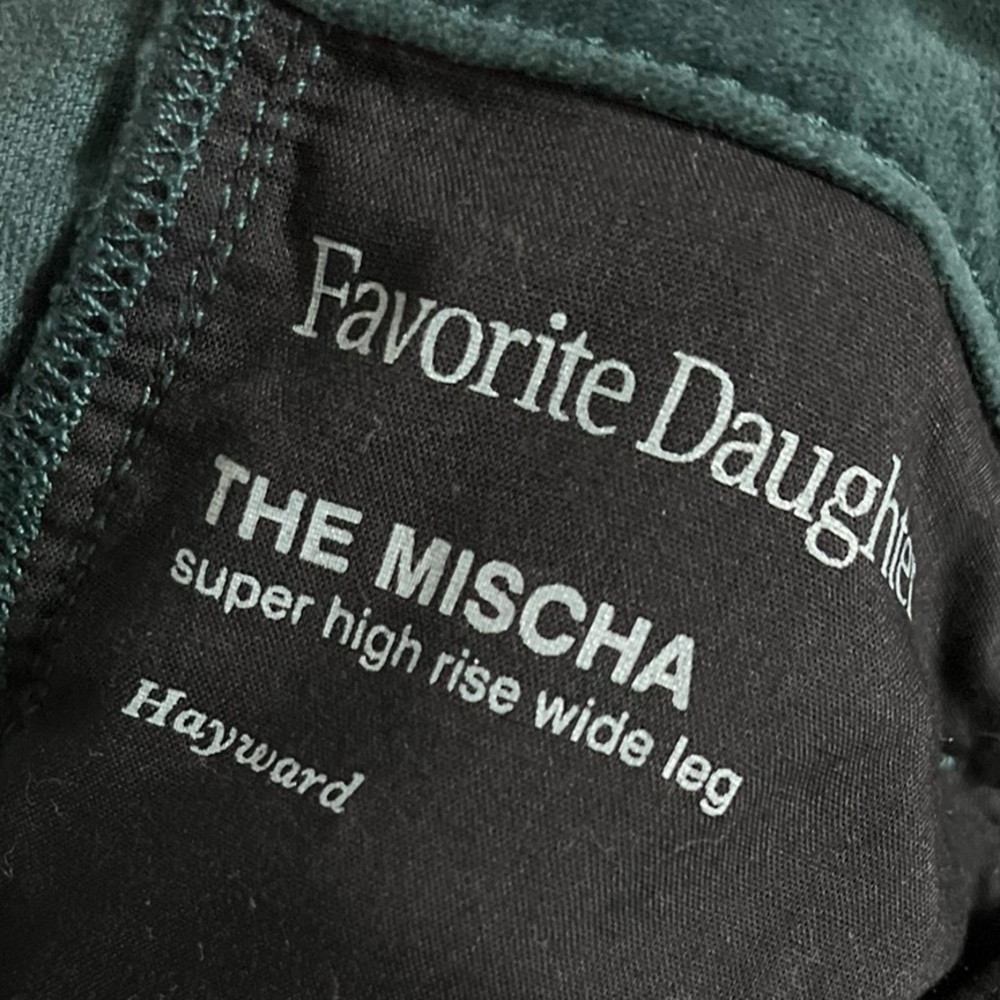 FAVORITE DAUGHTER Misha Super High Rise Wide Leg Hayward Green Corduroy Pants - Picture 6 of 8